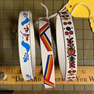 Vintage hand painted porcelain bracelet